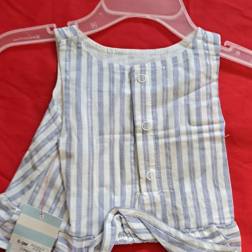 Cat & Jack Blue and White Striped Diaper Cover